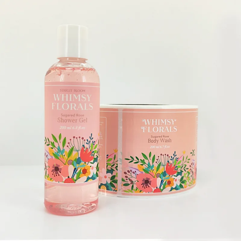 Étiquettes pour les bouteilles cosmétiques